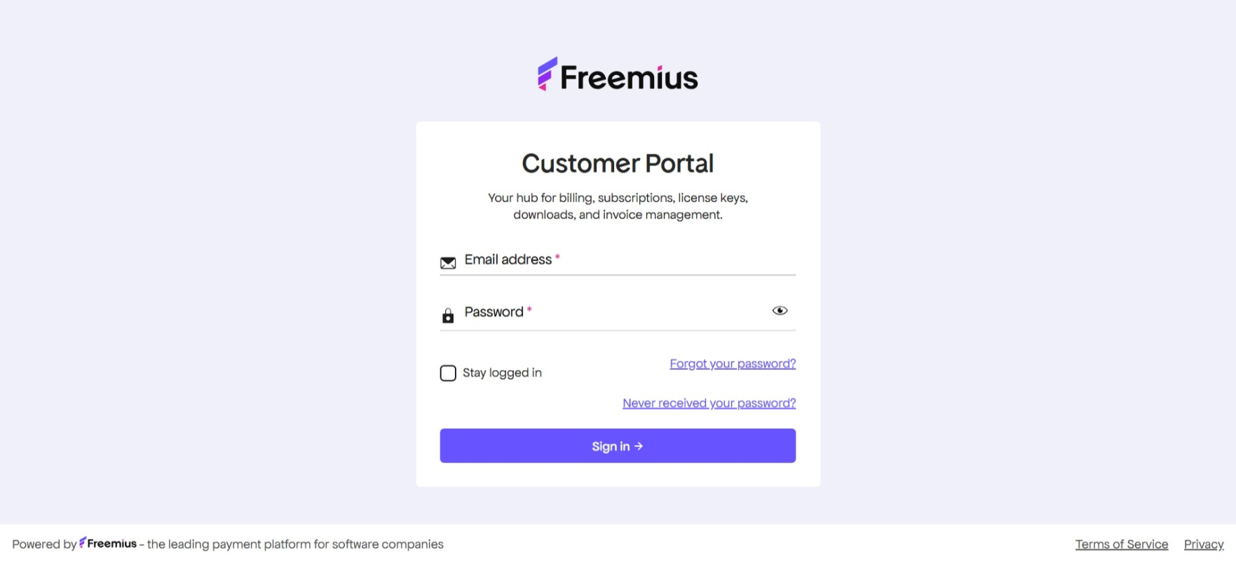 Freemiusマイページログイン画面